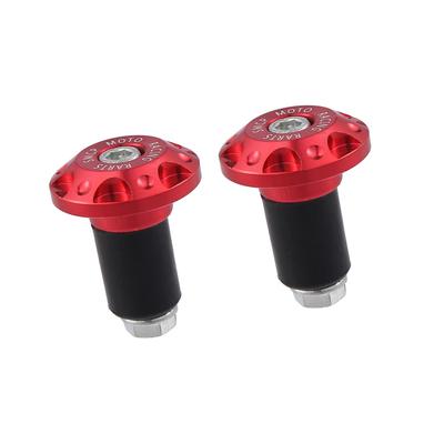 ABSOPRO Rukoväť na riadidlá motocykla 7/8" 22mm Zátka koncovky riadidiel Zliatina hliníka Červená (Súprava 2)