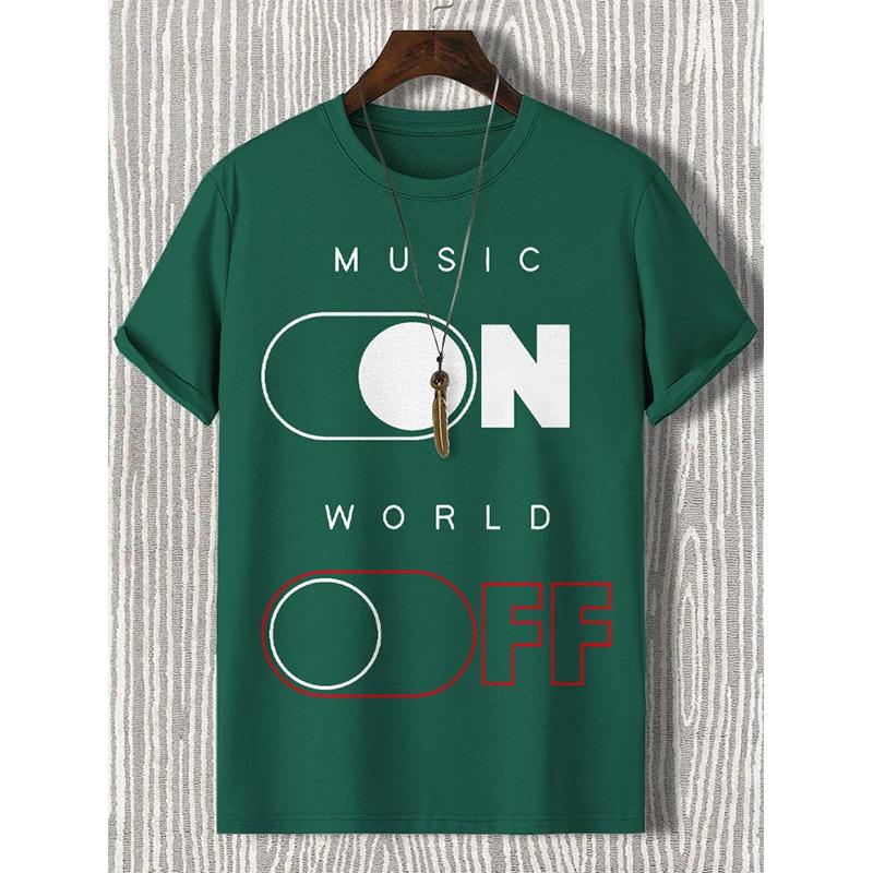 Men Women MUSIC WORLD Letter Printing T Shirt Graphic Harajuku 2025 Street Hip Hop Clothes Causal Female Y2K Tees Tops Clothing