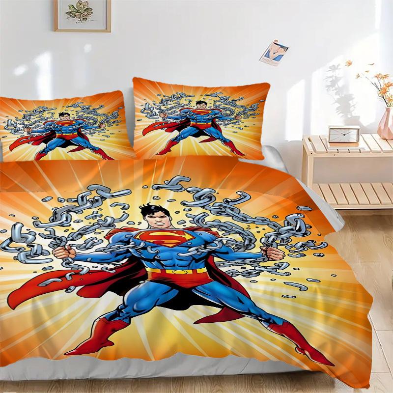 

3pcs Superman Cover Set,Soft Comfortable Duvet Cover,Guest Room (1*Duvet Cover + 2*Pillowcases, Without Core) yy251024118 135x200cm