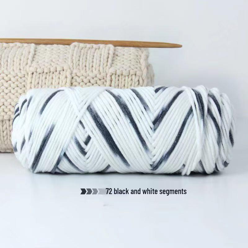 8-Strand Cotton Wool Yarn for Scarf DIY - Thick, Soft Thread with Silk Elements