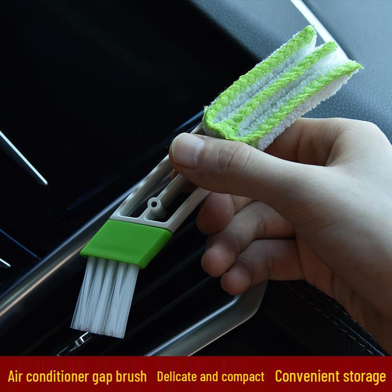 Dual-Headed Soft Bristle Car Vent & Dashboard Dusting Brush