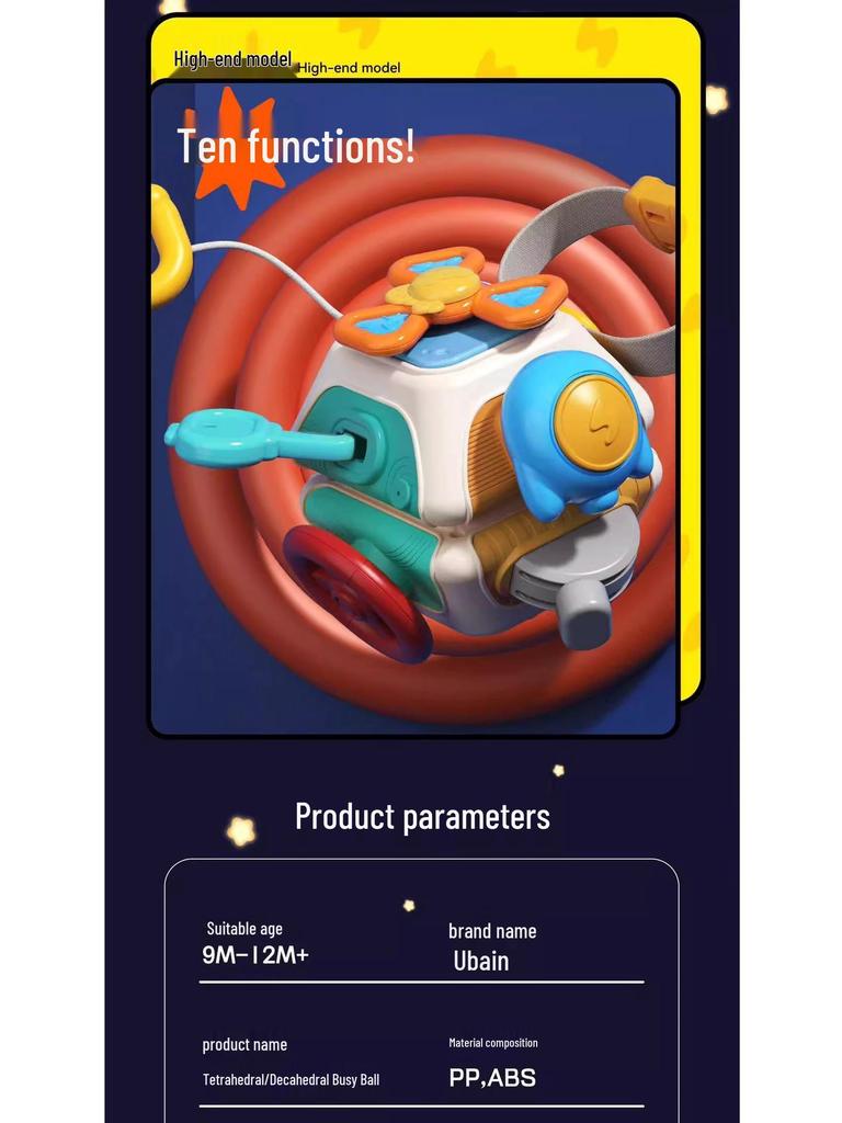 Magic Cube Infant & Toddler Educational Toy: Multifunctional Busy Hand-Grip Ball Blocks for Intellectual Development (6-12 Months)