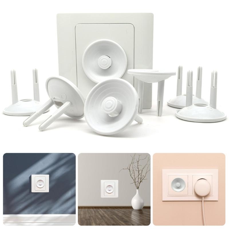 Pack of 10pcs European Safe Child Outlet Protector Shock Prevention Wall Socket Cover for Toddler Safety Home White