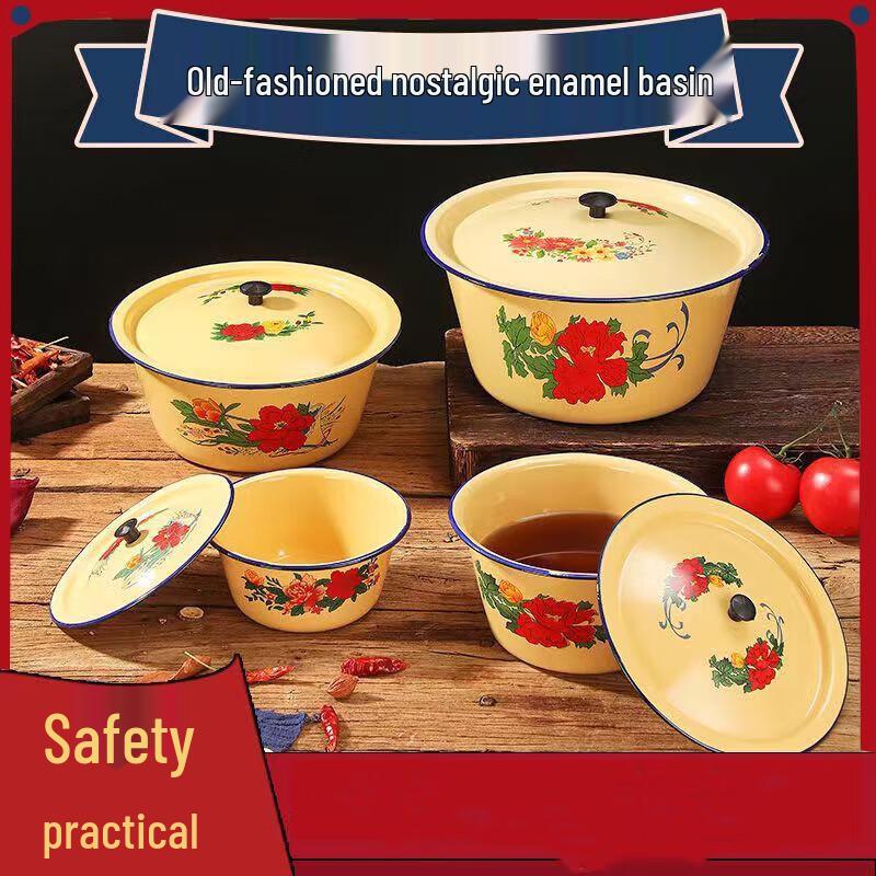 Nostalgic Enamel Basin with Lid