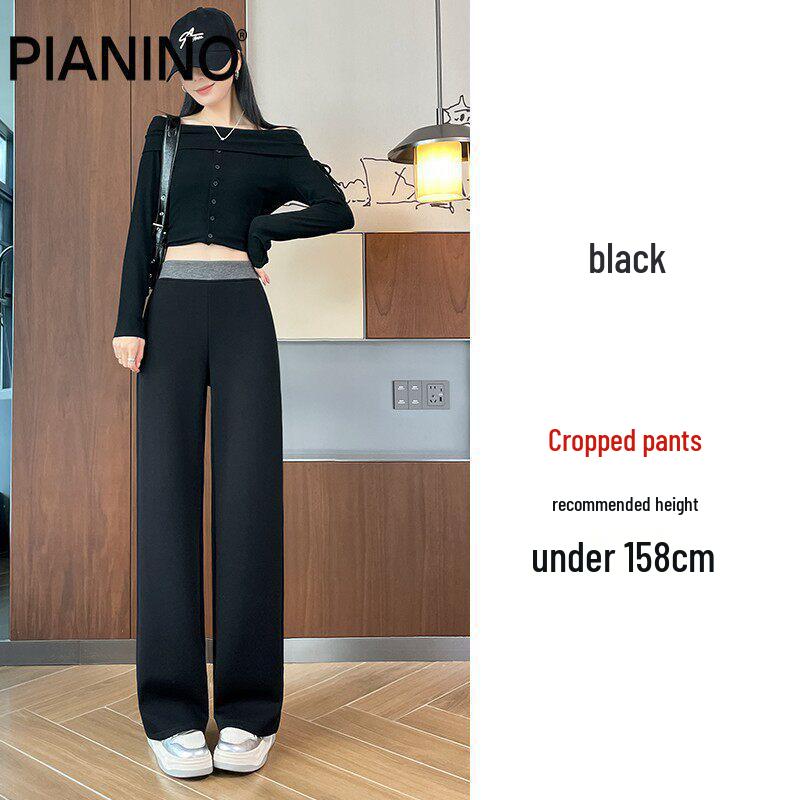 

Women s High-Waisted Wide-Leg Sweatpants - Spring to Winter, Loose Fit with Plus Velvet 4XL (146-160 Jin)