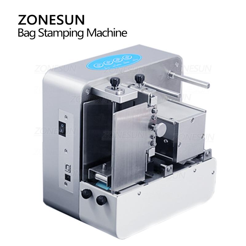 ZONESUN ZS-F550 Digital Stamping Machine Fast Printing Coffee Tea Paper Aluminum Foil Bag Customization Card