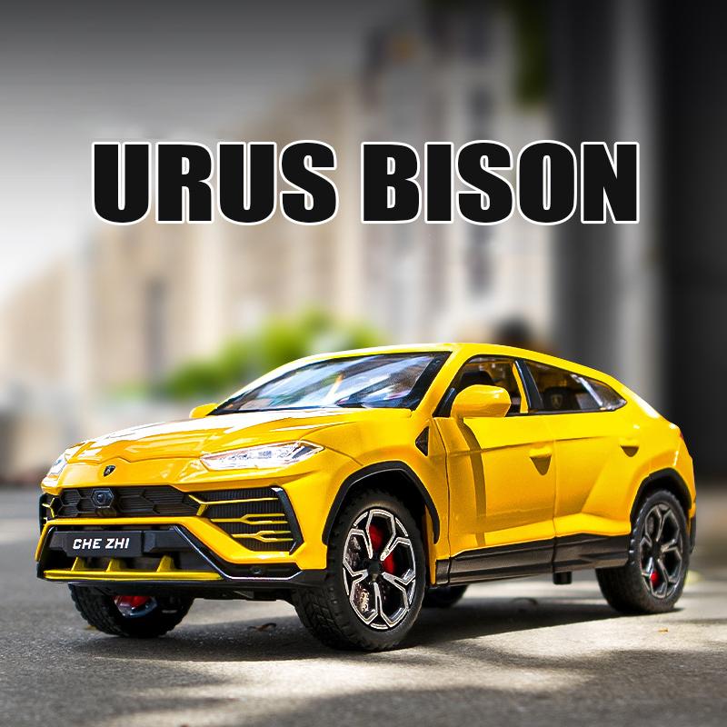 1/24 Lambos URUS Bison SUV Coupe Alloy Car Model Sound and Light Simulation Car Decoration Collection Toy Gift