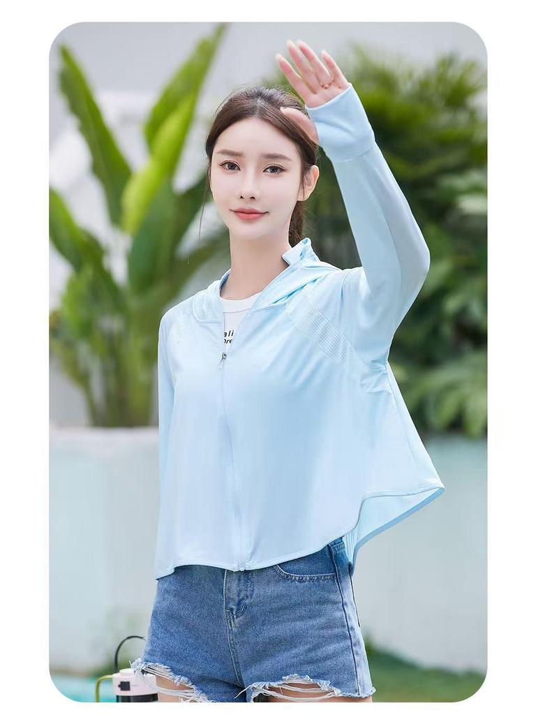 Women's Ice Silk Hooded Sun Protection Shawl - Black, Large Brim, Cool, Thin Vinyl Cape for Summer