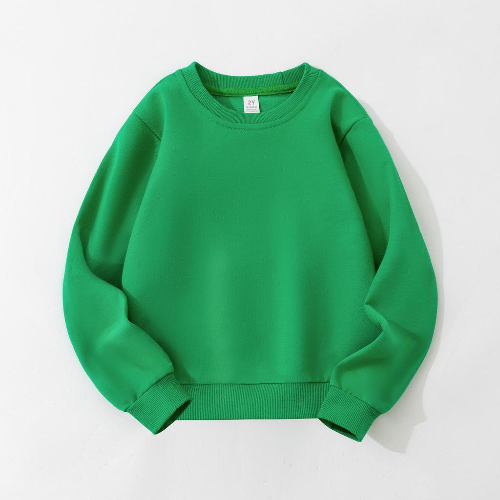 Customizable Kids' Solid Color Sweatshirt - Autumn Style Loopback Baby & Children's Wear