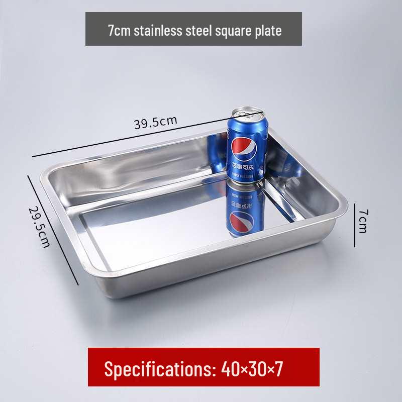 304 Stainless Steel Rectangular Tray for Steamed Fish, Rice, Chee Cheong Fun, and Baking