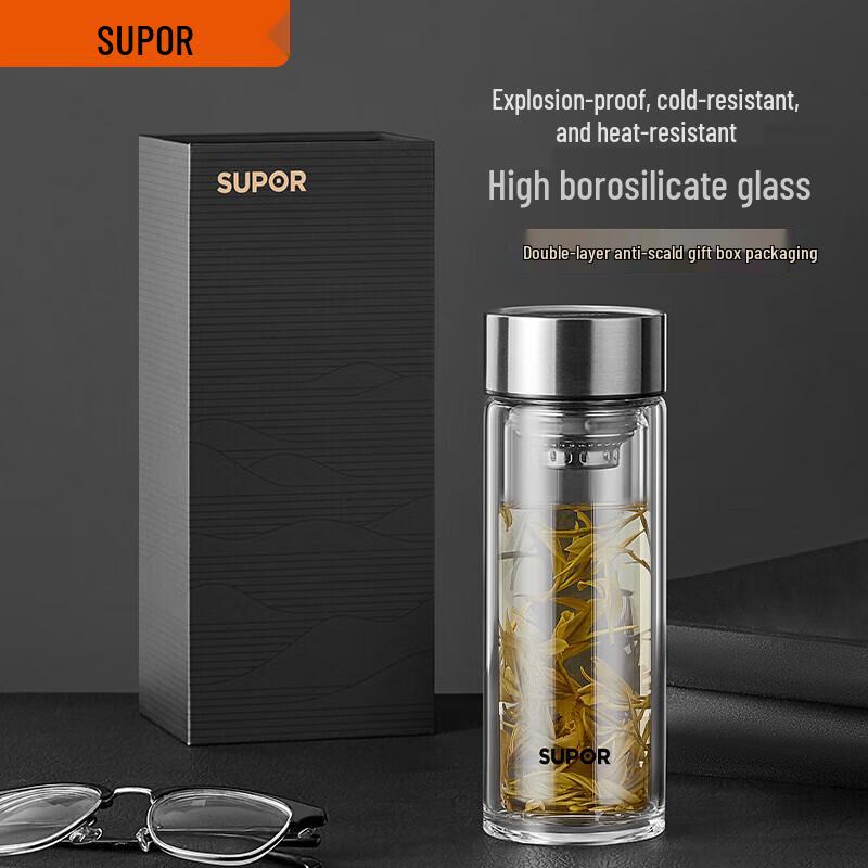SUPOR Double-Layer Heat-Resistant Glass Cup