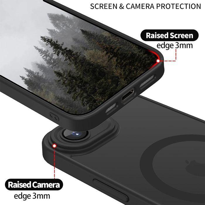 Magnetic Case - BOOLING - for iPhone 17th - with Camera Protection - Black - 2 Tempered Glasses