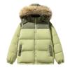 Winter Unisex Oversized Hooded Cotton Puffer Jacket With Faux Fur Collar Warm Thick Outerwear Men Women