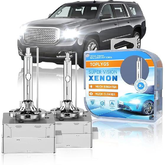 D3S HID Xenon Headlight Bulb Compatible With GMC Yukon XL Denali 2015 2016 2017 2018   Acadia 2013-, 8000K Bright Blue, 35W OEM High Low Beam Xenon