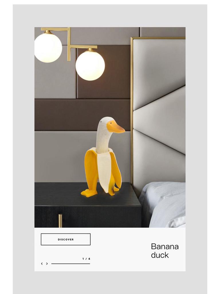Funny Cute Cartoon Duck Banana Resin Decoration - Creative Home or Birthday Gift