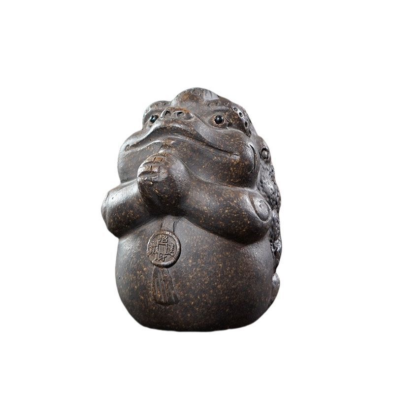 

Yixing Purple Clay Getting Rich Golden Toad Tea Pet Boutique Lucky Model Tea Figurine Play Toys Tea Statue Ornaments Collection