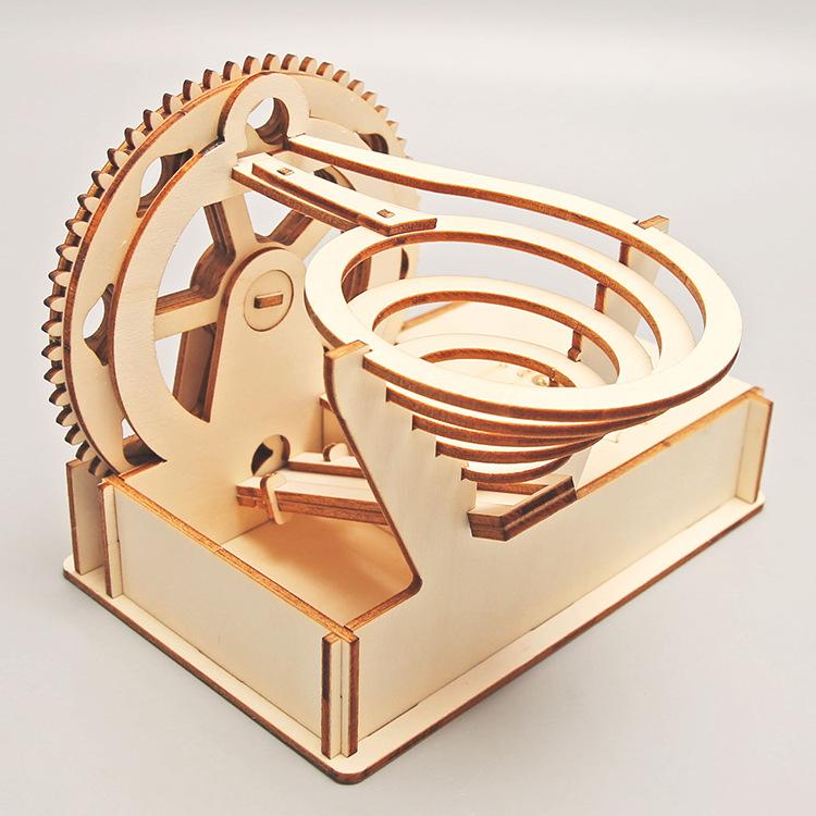 Tecnologia DIY Pequena Produção Pista Elétrica de Madeira Escorrega de Bolas de Aço Blocos de Construção Montados Feitos à Mão Brinquedos Para Alunos do Ensino Fundamental e Médio