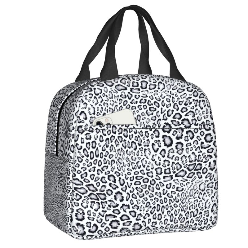 Borse Termiche Pranzo con Stampa Leopardo per Donne Pelle Animale Riutilizzabile Cooler Termico Cibo Pranzo Scatola Pranzo Lavoro Scuola Viaggio