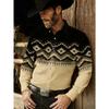 Men's Western Cowboy Style Ethnic Geometric 3D Print Long Sleeve Shirt