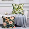 Elegant Single Printed Flowers Pillow Case Anti-dustmite Pillowcase Invisible Zipper Silky Short Plush Sofa Cushion Cover