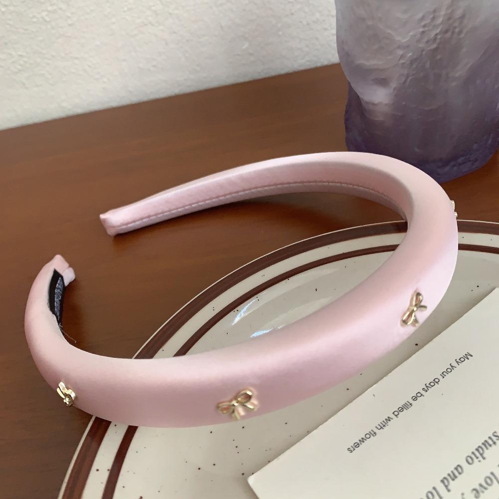 

Sponge Bow Hair Hoop Solid Color Hair Band Headwear Cute Headband For Women For Women рожевий/золотий