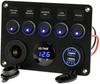 Cherrytree Switch Panel, 5 Rungs, Waterproof, Multi-functional Marine Rocker Switch Panel, USB Socket, Dual