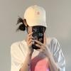 New versatile soft-top hat, baseball cap, pink sun hat, unisex letter baseball cap, Korean Dongdaemun style