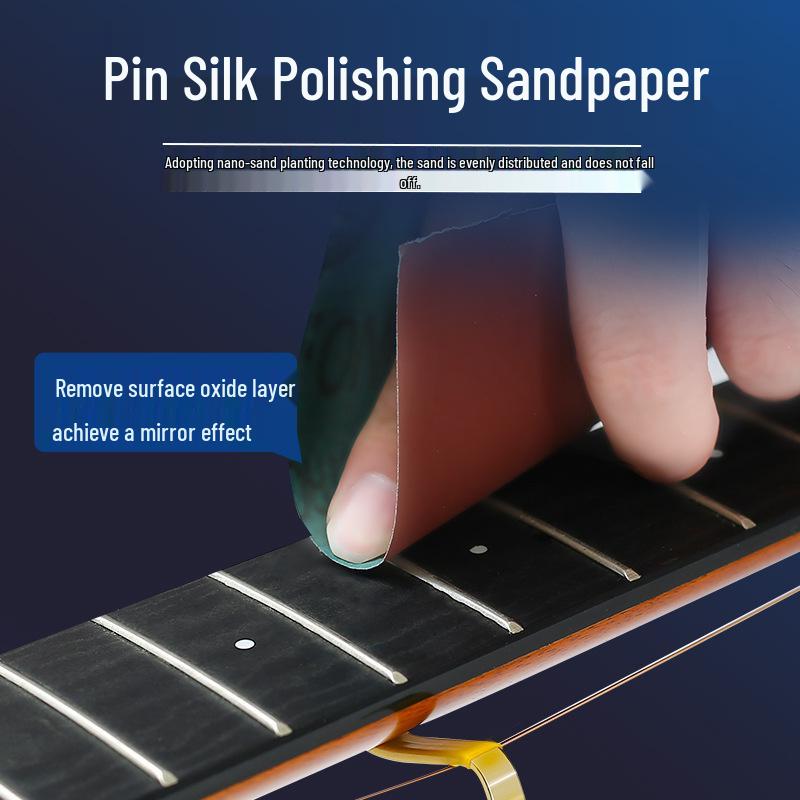 Professional Guitar Fretboard Maintenance Set: String Separator, Polishing Sandpaper, Shim Repair Tools