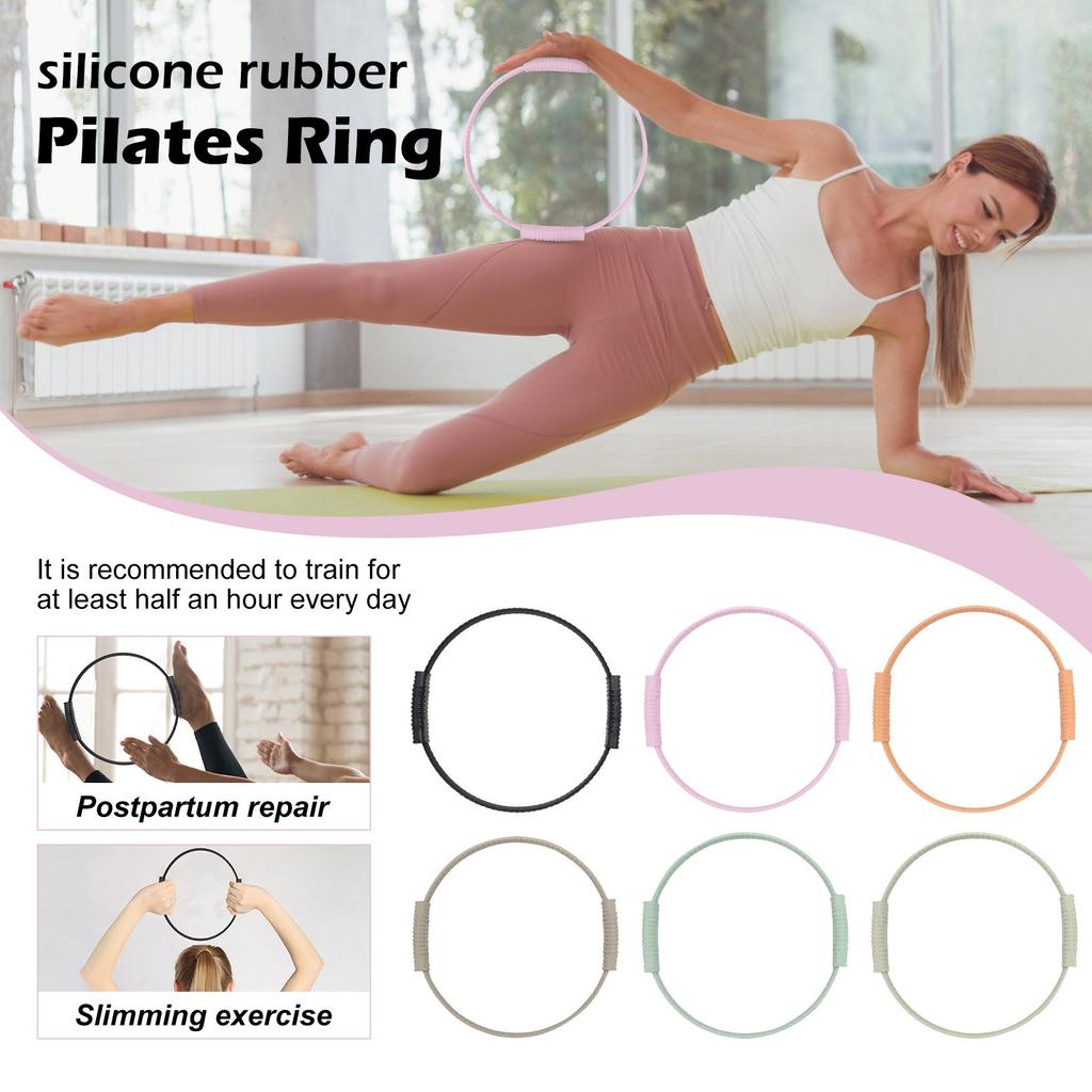 Pilates Ring, Silikonkreis mit Trainingsposter & Tragetasche, Pilates Ringkreis für Innenschenkel-Training, Yoga, Gewichtsverlust & Körperlich für Frauen