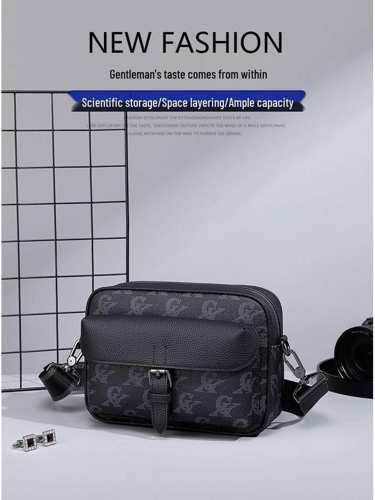 French Brand Men's Soft Cowhide Crossbody & Clutch Phone Bag