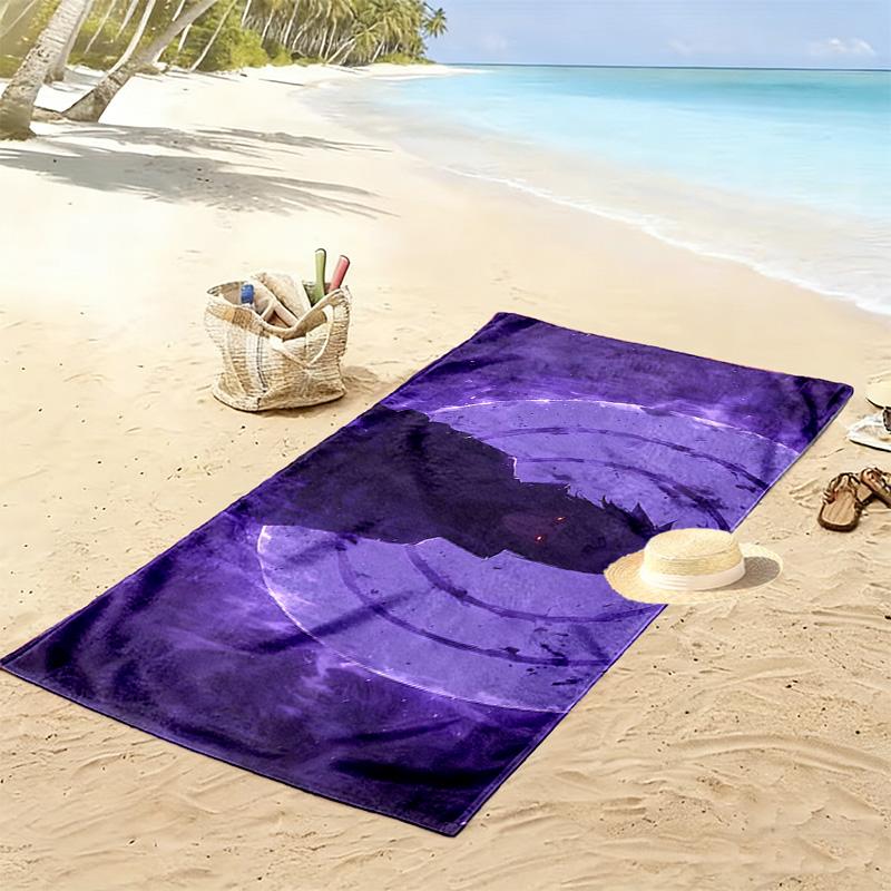 Serviette de plage impression d'art Épée Sasuke, Grande Serviette Douce à Séchage Rapide pour Plage Camping Natation