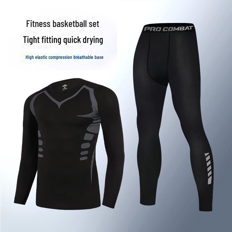 Schnelltrocknende Sportbekleidung für Herren: Hochelastischer Strumpfhosenanzug zum Laufen und Basketball im Frühling/Herbst.