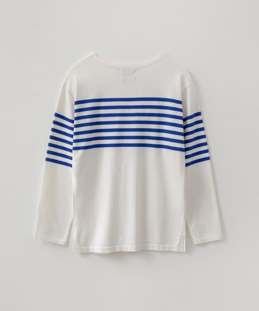 PUBLICFIGURE Essential Basque Shirt_Ivory/Blue