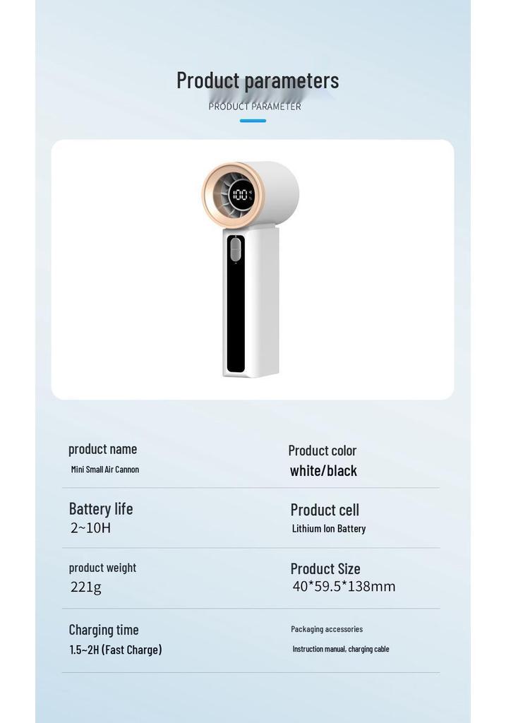 2025 Turbo Mini Handheld Cooling Fan with 100-Speed Stepless Adjustment