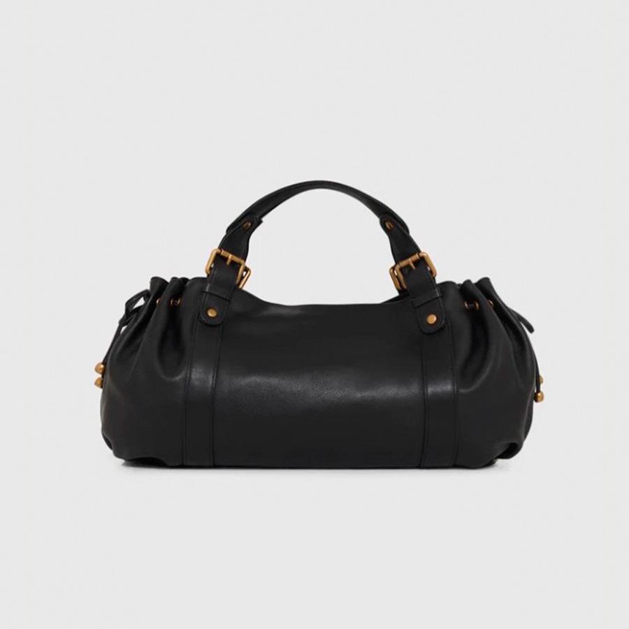 

Women s Soft Pu Vintage Handbag Large Capacity Fashion Solid Color Tote Bag Luxury Design Shoulder Bag for Everyday Style