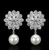 Ladies Cubic Zirconia Pearl Earrings Accessories for and Events [J's Select] Weddings, Bridal, Parties,