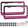 HCSS Blue Hibiscus Flower License Plate Frames - 2 Pack Tropical Hawaii Floral License Plate Holder, Aluminum Metal Rust-Proof Waterproof Car