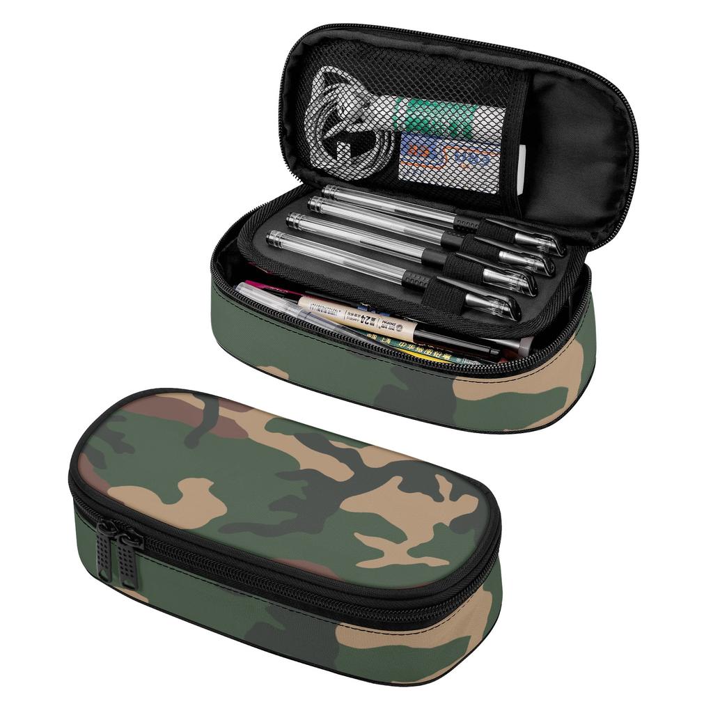 Pencil Pouch High Capacity Smooth Zipper Scratch Resistant Polyester with Mesh Pocket Removable Divider and Pen Slots for Students