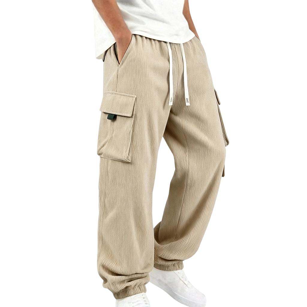 Men's Multi Pocket Cargo Jogger Pants for Spring Fall Outdoor Work Tapered