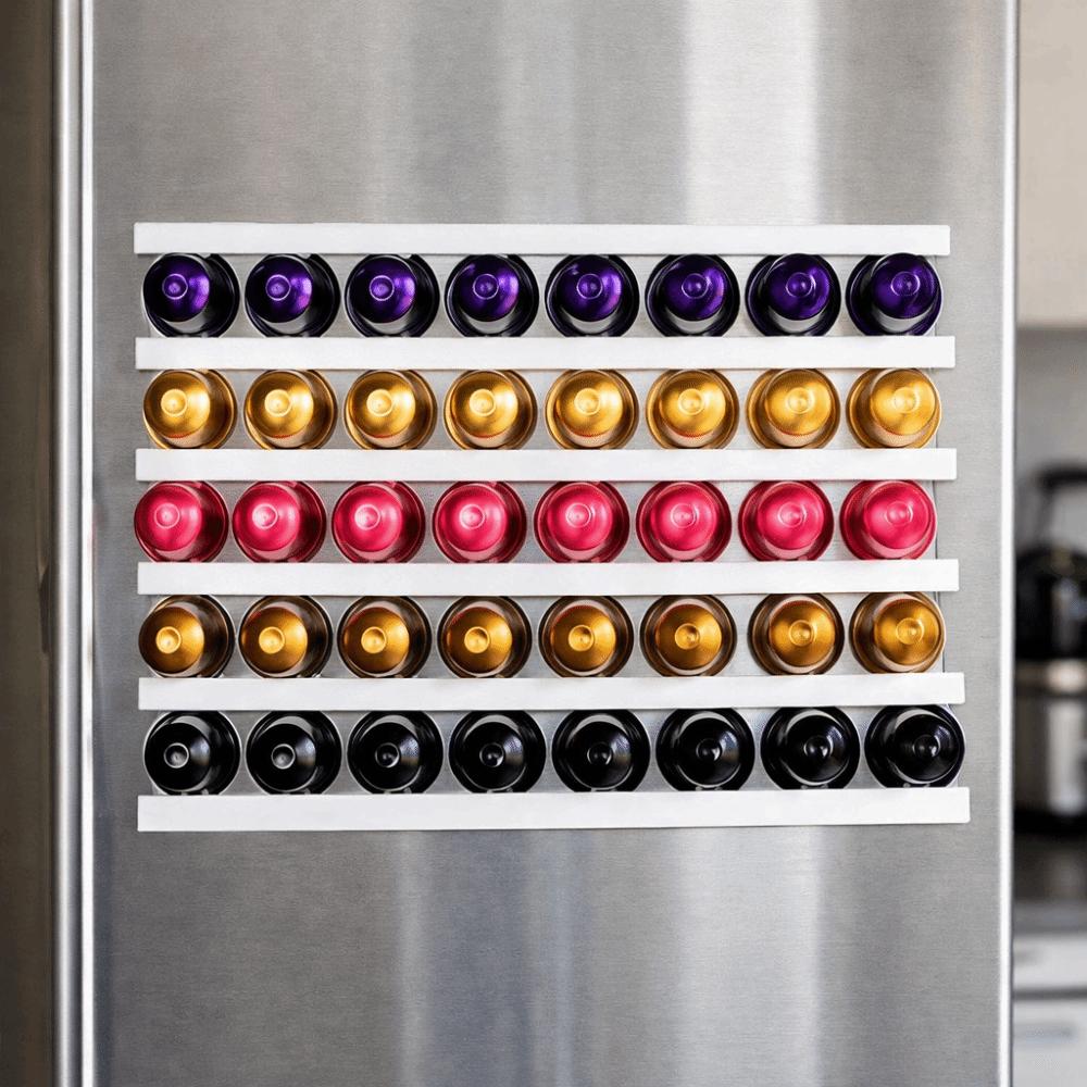 Plastic Coffee Capsule Rack Magnetism Wall Mounting Coffee Pod Keepers Strip Creative Compact Storage