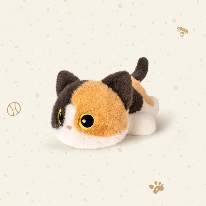 Cartoon Cat Plush Toys Cute Animals Siamese Kitten Lovely Stuffed Doll Black Cat Pendant KeyChain Plushie Birthyday Xmas Gift