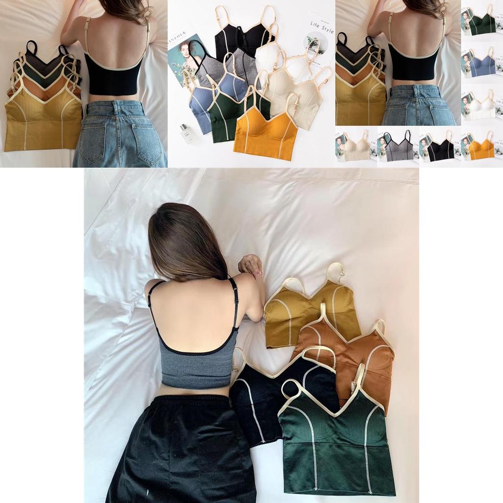 Comfortable Scoop Bralette Tops With U Back And Adjustable Straps For Women