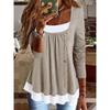 JPNTKY Women's Fashion Casual Long Sleeve U-Neck Blouses & Shirts