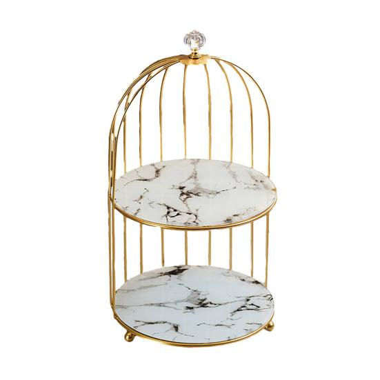 Cosmetics Storage Rack Birdcage Shape Thick Iron Frame Organizer Large Capacity with Elevated Bottom Design Display Rack