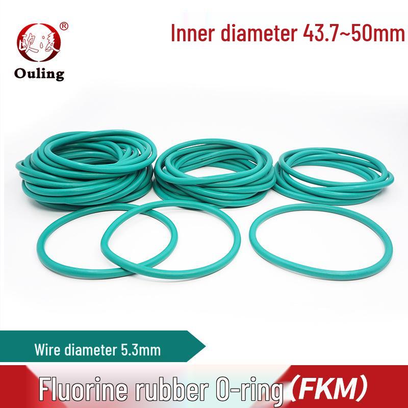 Green Fluororubber O-ring Seal, Inner Diameter 43.7-50mm, Corrosion Resistant ID 43.7mm (5 pcs) Green Fluororubber O-ring