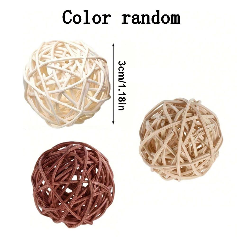 3/12Pcs Rattan Balls Natural Decorative Balls Vase Filler for Wedding Christmas Home Table Decor Tree Branches Ornament Party