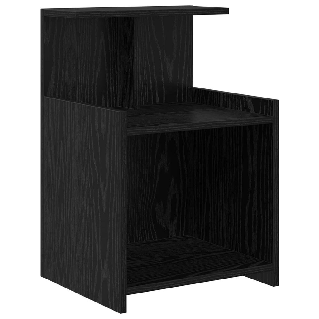 Nightstand Black Oak Effect 40 x 35 x 60 cm Engineered Wood