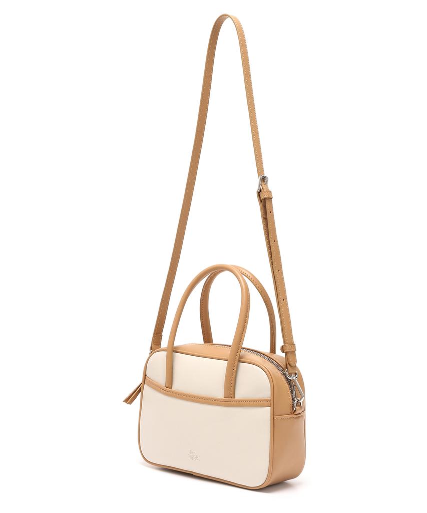 Lemine Mini Tote 2-Way Bag (Ivory/Tan)