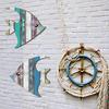2Pcs/Set Wooden Fish Wall Decor Coastal Fish Wall Art Decorations Rustic Seaside Fish Wood Artistic Panel for Home Bathroom Beach House