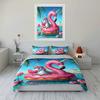 Einhorn Pool-Schwimmring Sommer-Set Exquisites Dreiteiliges Bettwäsche-Set Geschenk für Kinder und Erwachsene